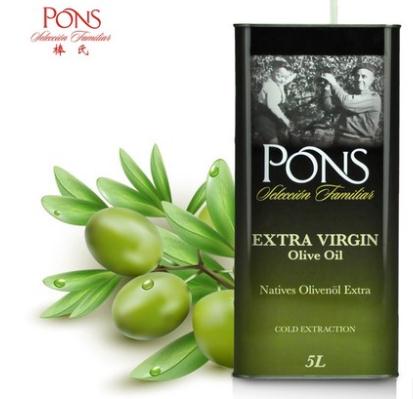 棒氏PONS西班牙原瓶原装进口特级初榨食用橄榄油5L(铁桶)