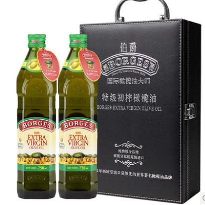 伯爵 西班牙原瓶原装进口 特级初榨食用橄榄油至尊礼盒装750ml*2